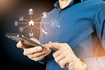 The concept of using mobile phones to check work, using mobile phones to check basic information and important information in life and work.