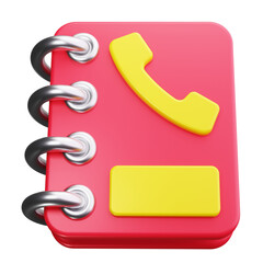 Phone book 3d render icons
