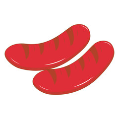 Junk Food with Cute Cartoon Design. Vector Illustration