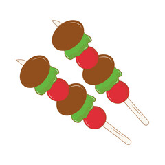 Junk Food with Cute Cartoon Design. Vector Illustration