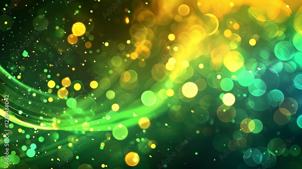 Poster a vibrant abstract background with colorful bokeh effects and flowing lines.