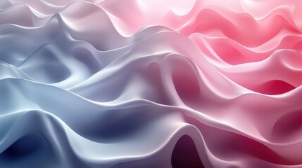 Fototapeta premium Abstract waves of fabric in soft gradients of blue and pink.