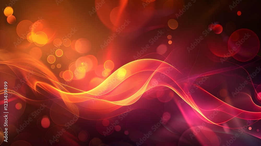 Poster abstract colorful waves with light effects creating a dynamic visual experience.