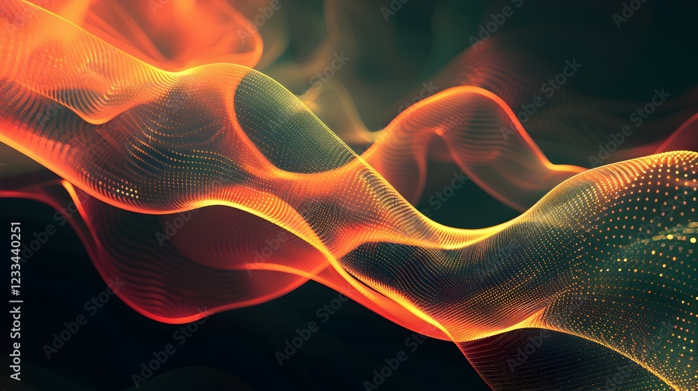 Poster abstract wavy lines in vibrant colors create a dynamic visual effect.