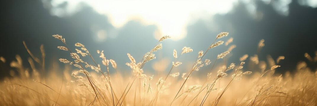 Delicate wildflowers, dreamy bokeh background, soft pastel colors, morning dew drops, ethereal light, macro photography, shallow depth of field, tranquil nature scene, whimsical atmosphere, gentle bre
