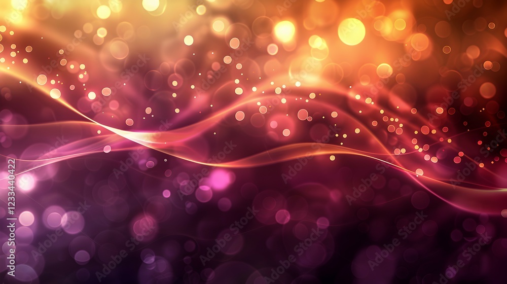 Poster abstract colorful waves with bokeh effects, creating a vibrant and dynamic background.