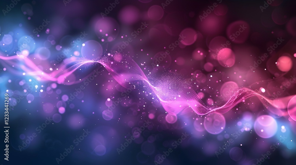 Poster abstract colorful waves with bokeh effects, creating a vibrant and dynamic visual experience.