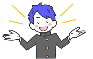 明るく笑顔で会話をする男子生徒・学生