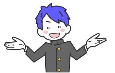 明るく笑顔で話をする男子生徒・学生