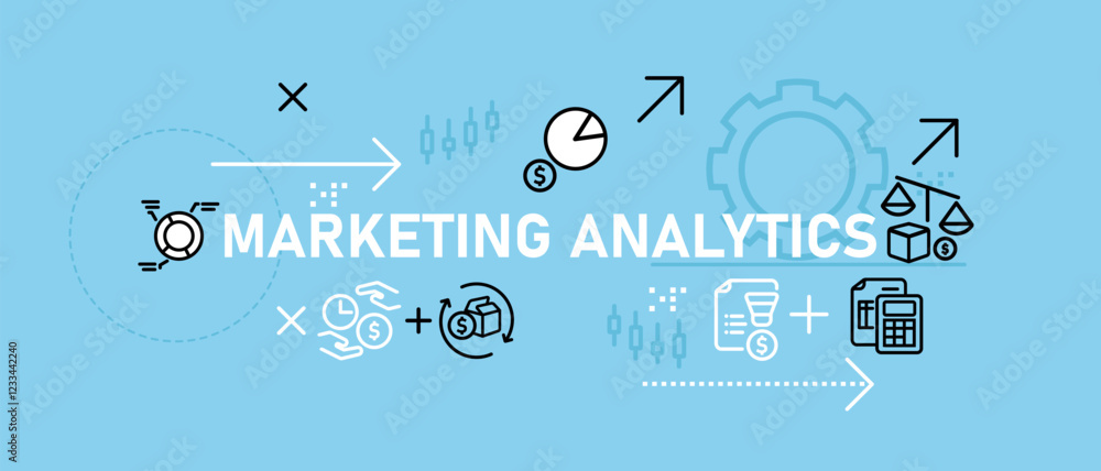 Poster marketing analytics conceptual business financial report monitoring forecasting planning progress an