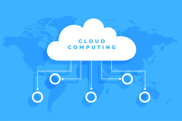 futuristic global cloud computing tech background for cyber information