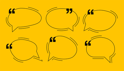 Fototapeta premium collection of inverted comma frame icon template for web speech