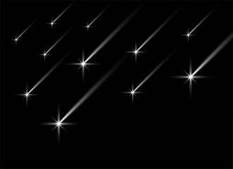 glowing shooting star trail comet dark background design © starlineart