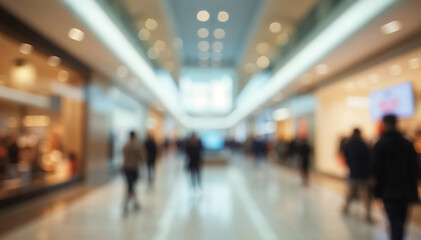 blur shopping mall interior of department 