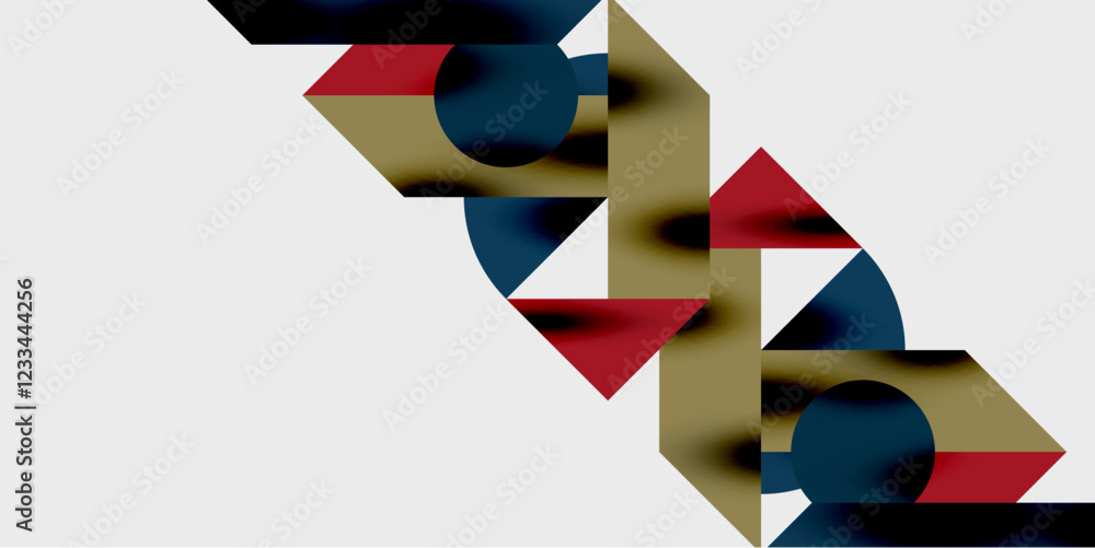 Fototapete modern abstract background featuring circles, lines, and triangles in a dynamic geometric compositio