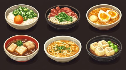 A Delicious Collection of Japanese Cuisine: Six Exquisite Dishes