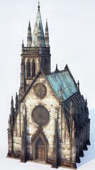 Obraz premium Gothic church architectural model