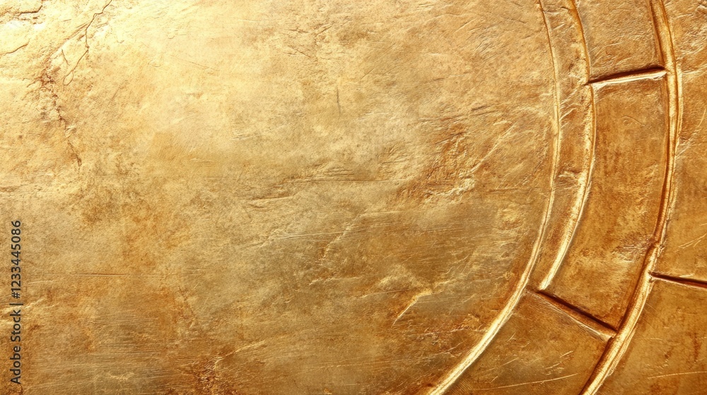 Poster golden textured background with circular design elements