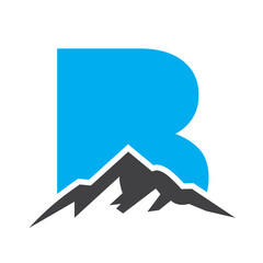 Initial Monogram Letter B Mountain Logo. Explore Mountain Adventure Symbol