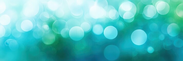 Fototapeta premium Bokeh lights, teal and gold, abstract background, festive atmosphere, blurred circles, glowing orbs, magical sparkles, ethereal glow, dreamy texture, soft focus, shimmering effect, holiday mood, depth
