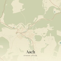 Vintage map of Aach, Germany.