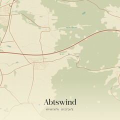 Vintage map of Abtswind, Germany.