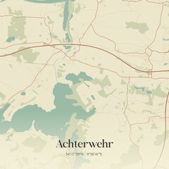Vintage map of Achterwehr, Germany.