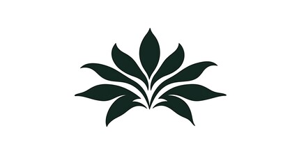 Elegant stylized floral design with dark leaves