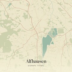 Fototapeta premium Vintage map of Alfhausen, Germany.