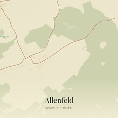 Fototapeta premium Vintage map of Allenfeld, Germany.