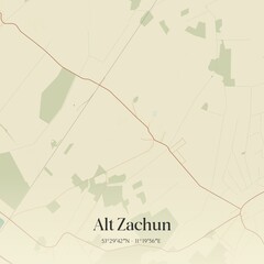 Vintage map of Alt Zachun, Germany.