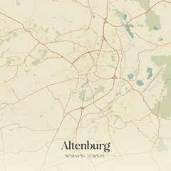 Vintage map of Altenburg, Germany.