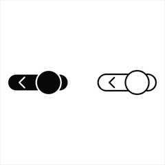 Left phone swipe gesture icon set. Slider hand, finger press button. Vector illustration