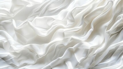 Obraz premium A close-up view of soft, flowing white fabric with elegant folds and textures.