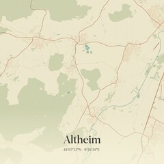 Vintage map of Altheim, Germany.