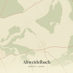 Naklejka premium Vintage map of Altweidelbach, Germany.
