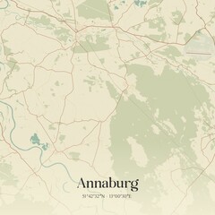 Obraz premium Vintage map of Annaburg, Germany.