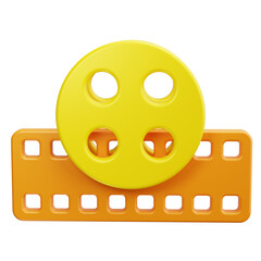 Fototapeta premium Camera roll 3d render icons