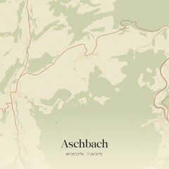 Vintage map of Aschbach, Germany.