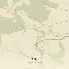 Vintage map of Aull, Germany.