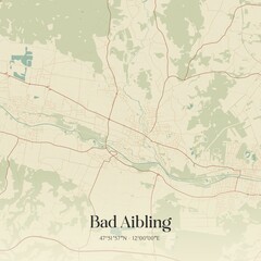 Vintage map of Bad Aibling, Germany.