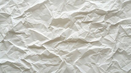 Fototapeta premium Crumpled white paper texture, ideal for backgrounds or artistic projects.