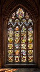 Fototapeta premium Ornate stained-glass church window