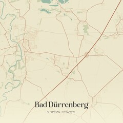 Vintage map of Bad Durrenberg, Germany.
