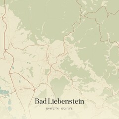 Obraz premium Vintage map of Bad Liebenstein, Germany.