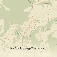 Vintage map of Bad Marienberg (Westerwald), Germany.