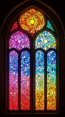 Obraz premium Rainbow stained glass window art