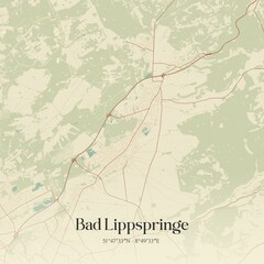 Fototapeta premium Vintage map of Bad Lippspringe, Germany.