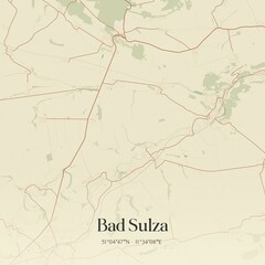 Obraz premium Vintage map of Bad Sulza, Germany.