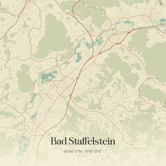Vintage map of Bad Staffelstein, Germany.